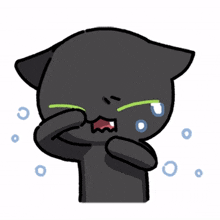 black cat green eyes sad crying