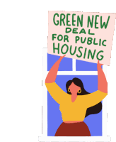 Green New Deal For Public Housing Alexandria Ocasio Cortez Sticker - Green New Deal For Public Housing Green New Deal Alexandria Ocasio Cortez Stickers