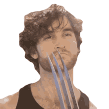 shaving wolverine shave claws serious face