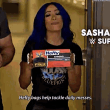 sasha banks hefty bags help tackle daily messes wwe