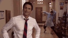 Photobomb GIF - Parks And Rec Parks And Recreation Chris GIFs