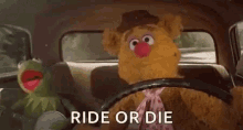 Ride Or Die Kermit GIF - Ride Or Die Kermit Fozzie Bear GIFs
