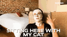 Sitting Here With My Cat Teri Hatcher GIF - Sitting Here With My Cat Teri Hatcher Stay Home GIFs