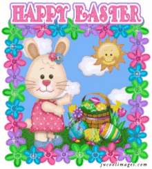 happy easter easter bunny easter basket easter eggs glitter
