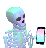 Skeleton Phone Sticker - Skeleton Phone Heart Stickers