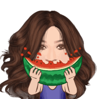Eating Watermelon Sticker - Eating Watermelon Yum Stickers