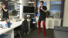 Brendon Urie In Kinky Boots GIF - Brendon Urie Kinky Boots Dancing GIFs