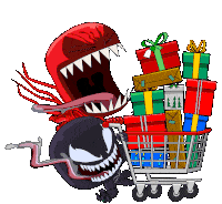 Christmas Shopping Carnage Sticker - Christmas Shopping Carnage Venom Stickers