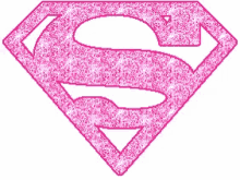 superman superwoman pink sparkle logo