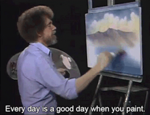 Bob Ross Painting GIF - Bob Ross Painting Happy - Discover & Share GIFs
