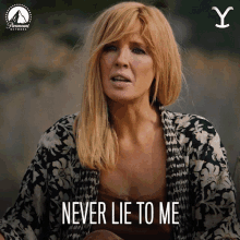 Never Lie To Me Beth Dutton GIF - Never Lie To Me Beth Dutton Kelly Reilly GIFs