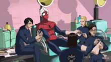 Spiderman Relaxing GIF - Spiderman Relaxing Pedicure GIFs