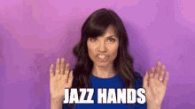 Your Happy Workplace Wendy Conrad GIF - Your Happy Workplace Wendy Conrad Jazz Hands GIFs
