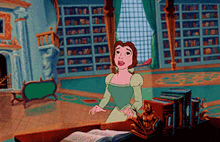 Beauty And The Beast Belle GIF - Beauty And The Beast Belle Library GIFs