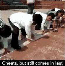Hey.. At Least He Is Trying! GIF - Cheater Race Last Place GIFs