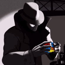 Spider Man Noir Rubiks Cube GIF - Spider Man Noir Rubiks Cube Into The Spider Verse GIFs