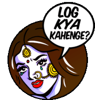 Woman Saying "What Will People Say?" In Hindi Sticker - Obscure Emotions Log Kya Kahenge Worried Stickers