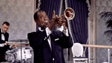 Louis Armstrong GIF - Louis Armstrong Playing Trumpet GIFs