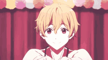 anime wink smiling anime boy