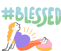 Resting With Feet Up Below A "#blessed" Message. Sticker - Preggers Pregnant Pregnancy Stickers