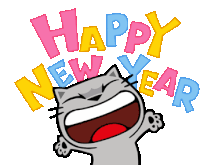 Countdown Happy New Year Sticker - Countdown Happy New Year Cat Stickers