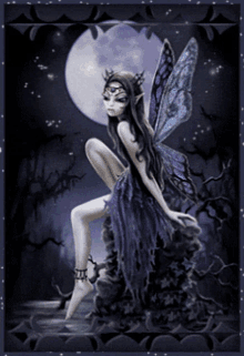goth wings fairy moon pretty