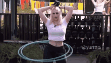 blondesushi hula hoop exercise workout