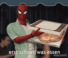 Spider Man Erst Schnell Was Essen GIF - Spider Man Erst Schnell Was Essen First Fast What Food GIFs