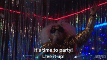 Its Time To Party Live It Up Dancing Queens GIF - Its Time To Party Live It Up Dancing Queens Raise The Roof GIFs