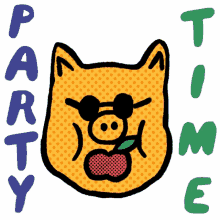 boy and girlie pig apple sunglasses party time