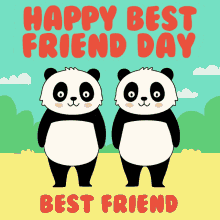 best friend day happy best friend day best friend hug pandas