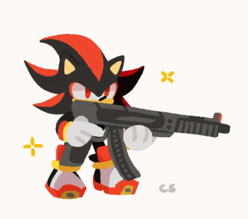 shadow the hedgehog with gun shadow the hedgehog with gun