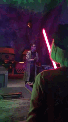 Holding Lightsaber In Shock GIF - Holding Lightsaber In Shock Jawdrop GIFs