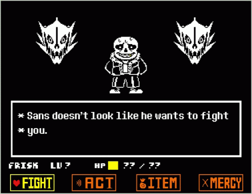Sans Doesnt Look Like He Wants To Fight You Gif Sans Doesnt Look Like He Wants To Fight You Undertale Discover Share Gifs