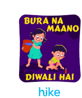 Diwali Hai Pour Water Sticker - Diwali Hai Pour Water Dumping Bucket Of Water Stickers