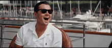 wolf of wall street leonardo dicaprio laugh laughing at you