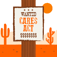 Cares Act Stimulus Sticker - Cares Act Stimulus Wanted Stickers