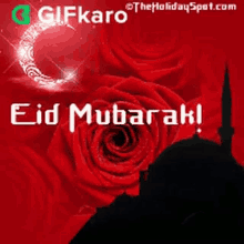 Eid Mubarak Gifkaro GIF - Eid Mubarak Gifkaro Rose GIFs