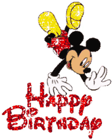 mickey mouse birthday happy birthday sparkling glitter