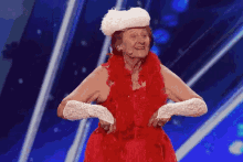 old woman performance boa