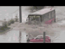 Like A Bus! GIF - Bus Flood Water GIFs
