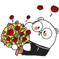 Bear Flower Sticker - Bear Flower Love Stickers