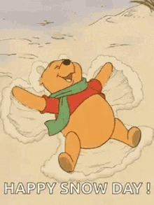 Snow Days Are The Best Days Happy Snow Day GIF - Snow Days Are The Best Days Happy Snow Day Snow Angel Pooh GIFs