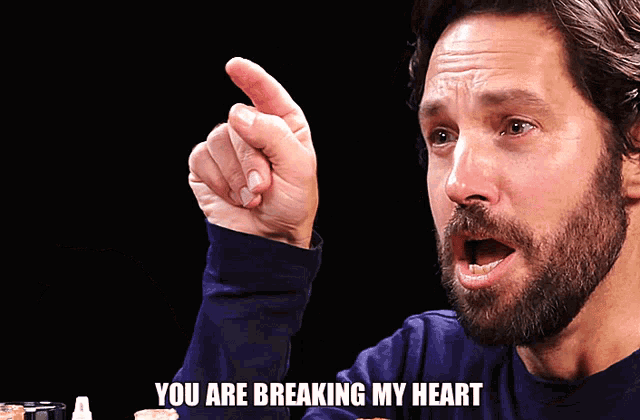 Paul Rudd Hot Ones GIF - Paul Rudd Hot Ones Breaking My Heart GIFs