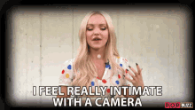 I Feel Really Intimate With A Camera Dove Cameron GIF - I Feel Really Intimate With A Camera Dove Cameron Popbuzz GIFs