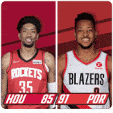 Houston Rockets (85) Vs. Portland Trail Blazers (91) Third-fourth Period Break GIF - Nba Basketball Nba 2021 GIFs