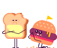 Hamburger Begs Forgiveness From Toast Sticker - Foodies Bread Sandwich Stickers
