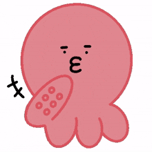 pink cute funny octopus tell