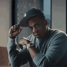Jay Z Tip Hat GIF - Jay Z Tip Hat Stare GIFs