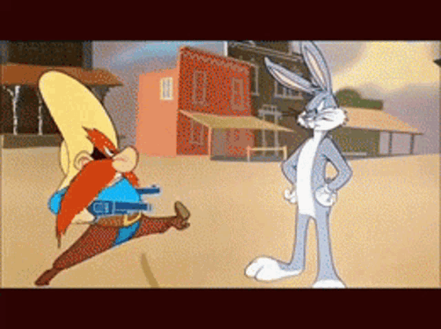 Bugs Bunny Cross The Line GIF.